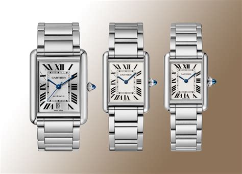 mens cartier tank sizes|cartier tank must size comparison.